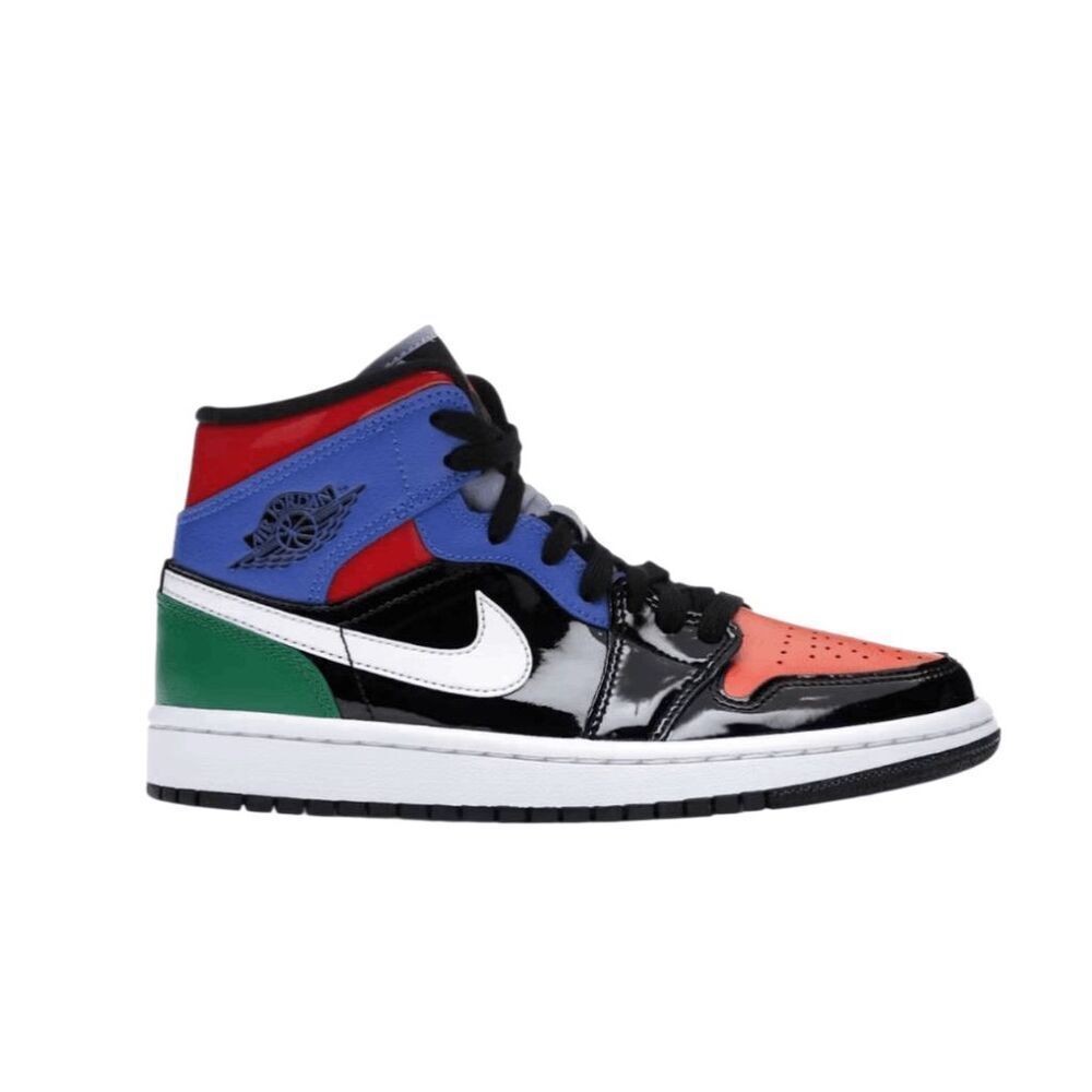 NIKE Air Jordan 1 Mid 'Multi Patent' Sneakers Size 5.5